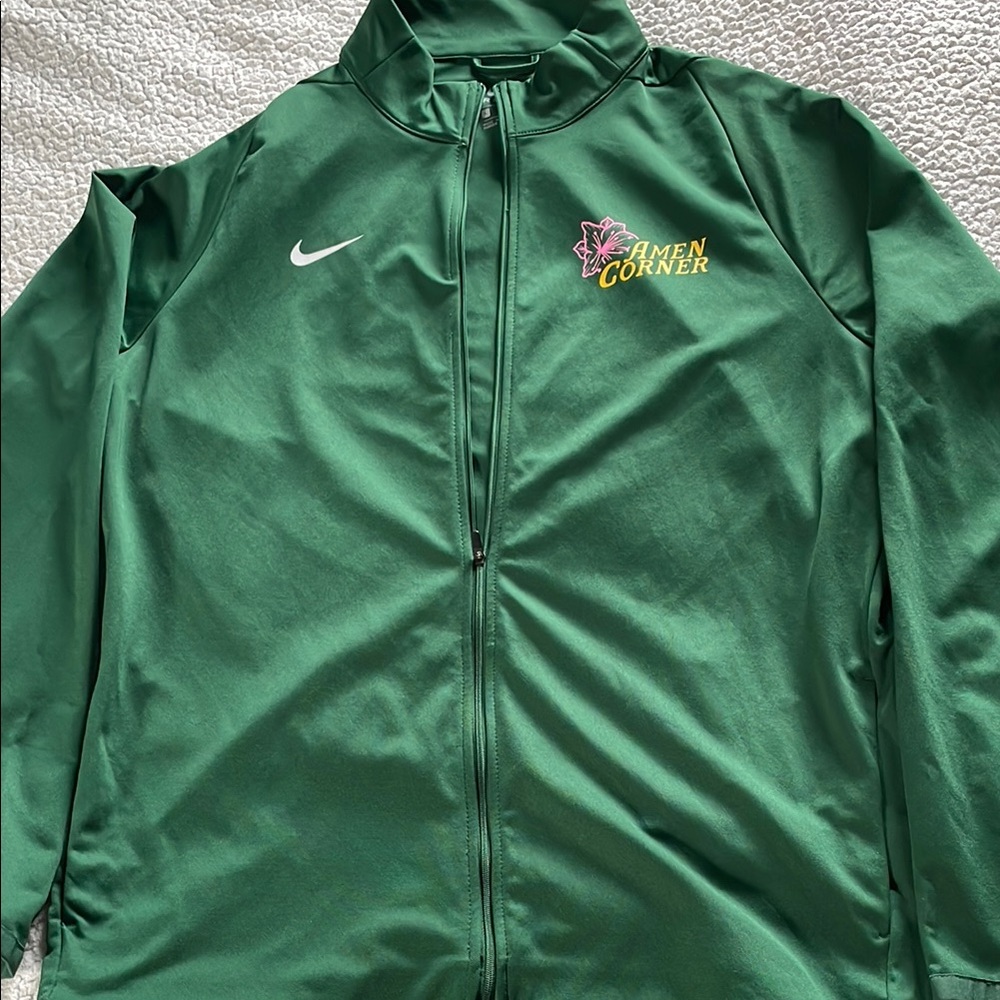 Nike Green Full-Zip Track Jacket with Amen Corner Logo (Masters Edition)